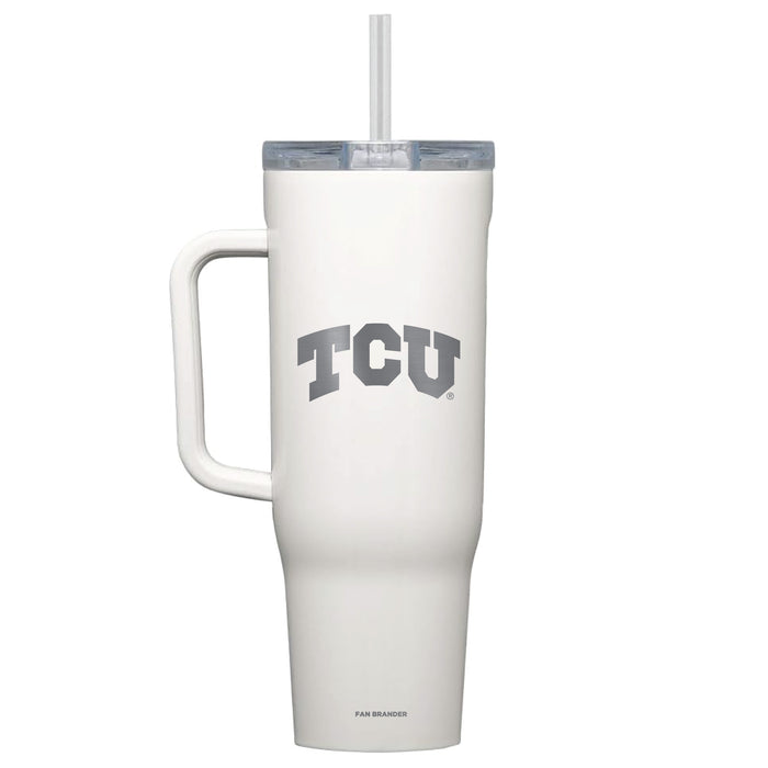 Corkcicle Cruiser 40oz Tumbler with Texas Christian University Horned Frogs Etched Primary Logo