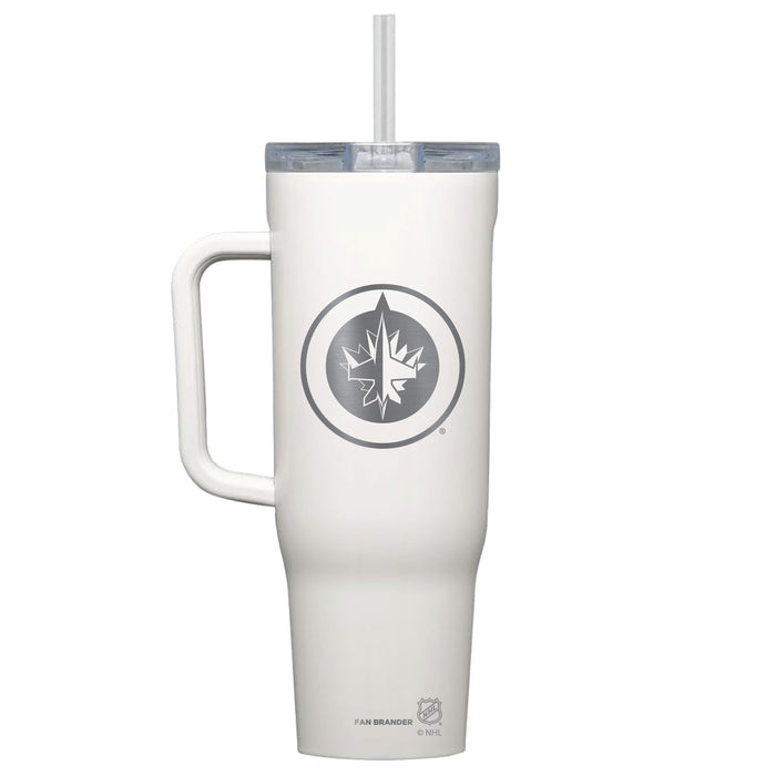 Corkcicle Cruiser 40oz Tumbler with Winnipeg Jets Etched Primary Logo