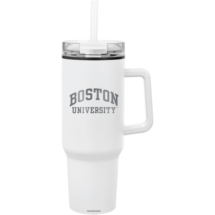 Fan Brander Quest Series 40oz Tumbler with Boston University Etched Primary Logo