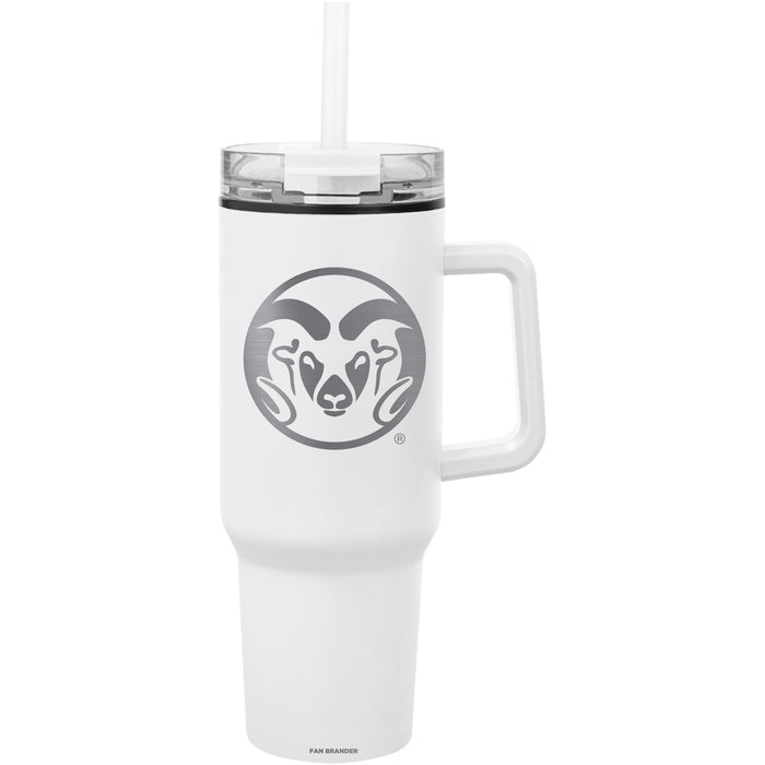 Fan Brander Quest Series 40oz Tumbler with Colorado State Rams Etched Primary Logo