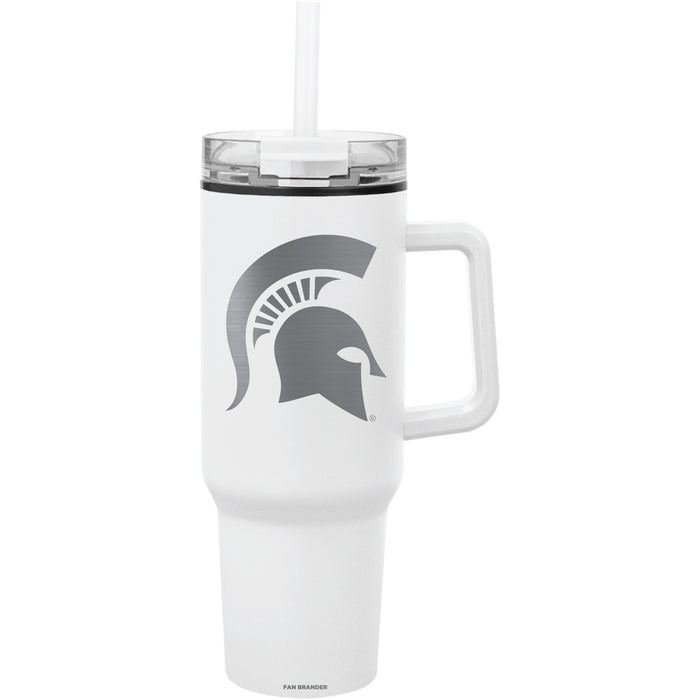 Fan Brander Quest Series 40oz Tumbler with Michigan State Spartans Etched Primary Logo