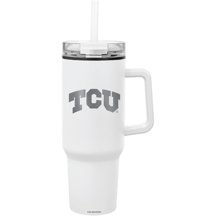 Fan Brander Quest Series 40oz Tumbler with Texas Christian University Horned Frogs Etched Primary Logo