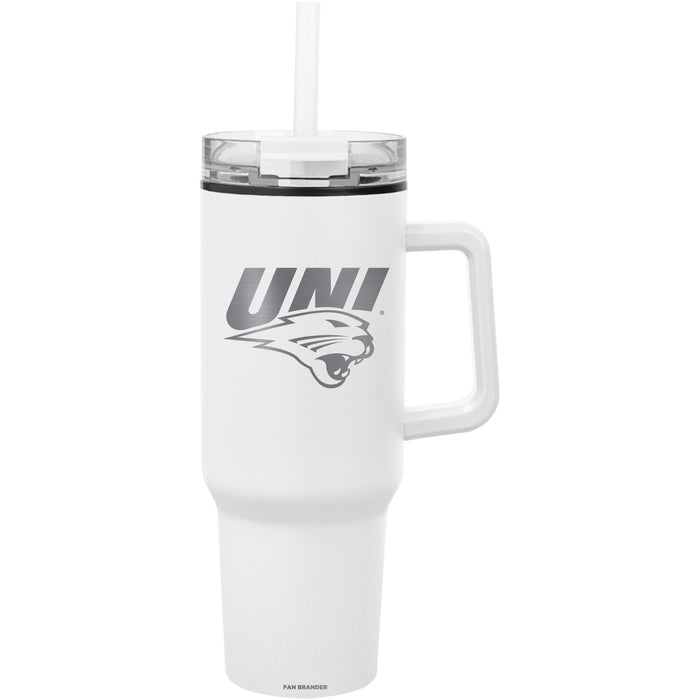 Fan Brander Quest Series 40oz Tumbler with Northern Iowa Panthers Etched Primary Logo
