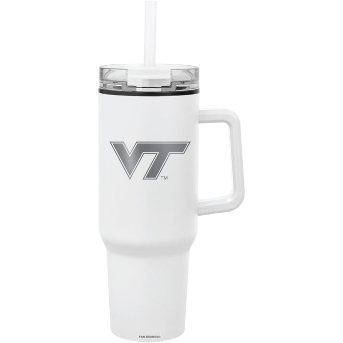 Fan Brander Quest Series 40oz Tumbler with Virginia Tech Hokies Etched Primary Logo