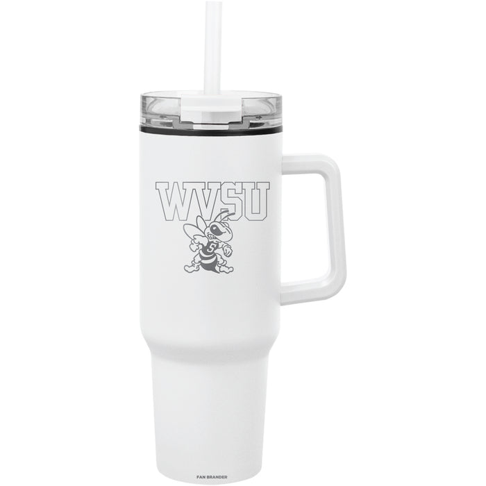 Fan Brander Quest Series 40oz Tumbler with West Virginia State Univ Yellow Jackets Etched Primary Logo