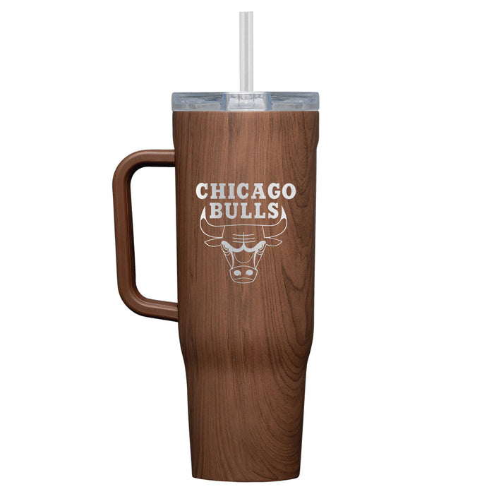 Corkcicle Cruiser 40oz Tumbler with Chicago Bulls Etched Primary Logo