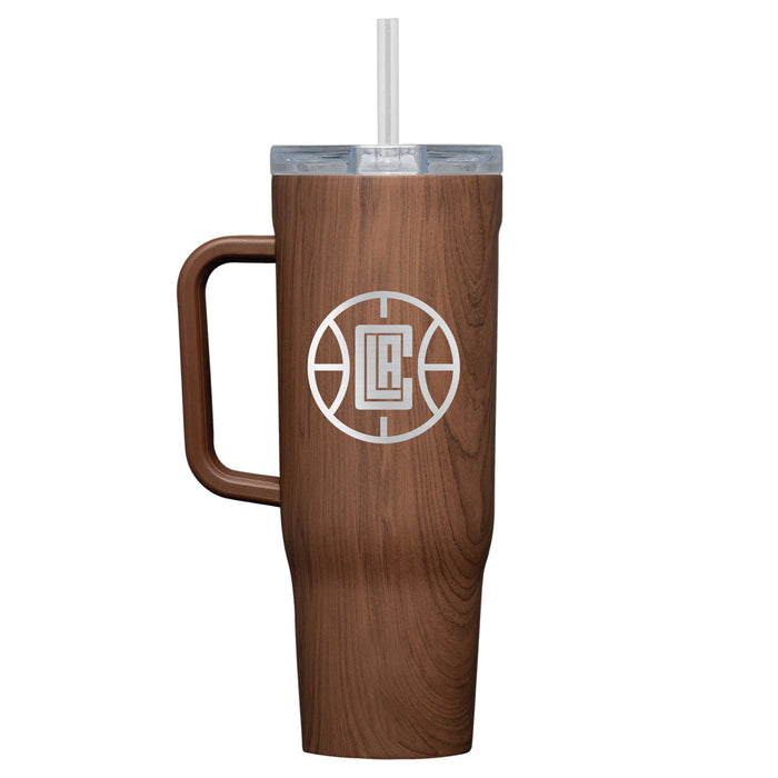 Corkcicle Cruiser 40oz Tumbler with LA Clippers Etched Primary Logo