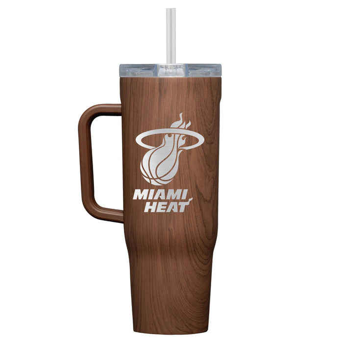 Corkcicle Cruiser 40oz Tumbler with Miami Heat Etched Primary Logo