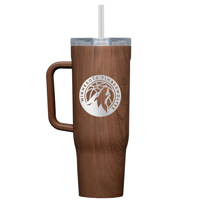 Corkcicle Cruiser 40oz Tumbler with Minnesota Timberwolves Etched Primary Logo