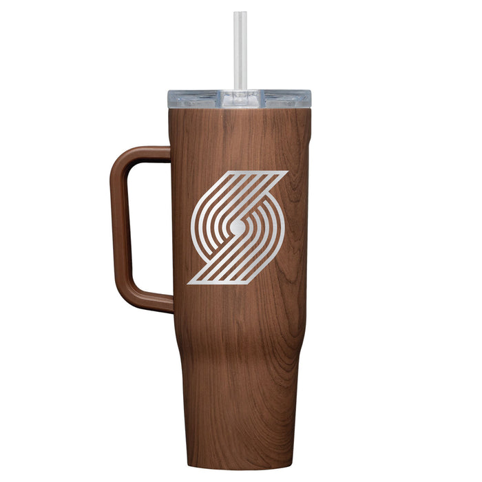 Corkcicle Cruiser 40oz Tumbler with Portland Trailblazers Etched Primary Logo