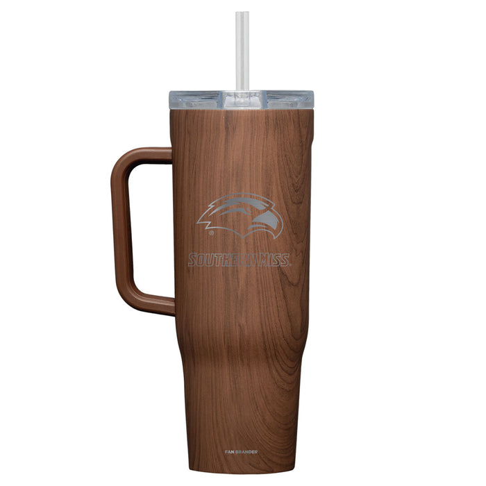 Corkcicle Cruiser 40oz Tumbler with Southern Mississippi Golden Eagles Etched Primary Logo