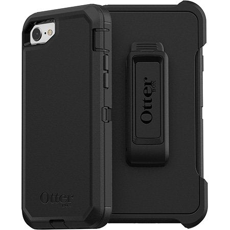 OtterBox Black Phone case with Chapman Univ Panthers White Marble Background