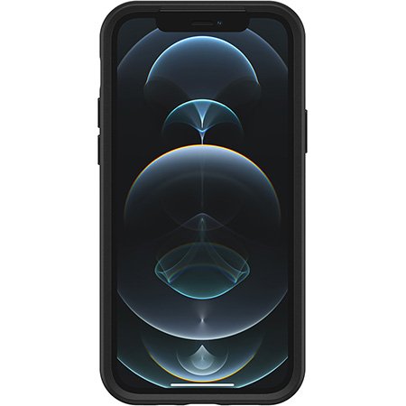 OtterBox Black Phone case with Kansas City Royals Primary Logo on white marble Background